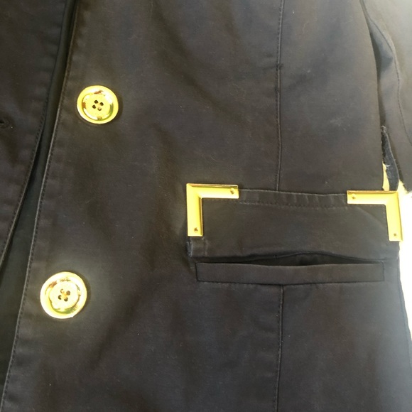 Navy Trench with Gold Details - Picture 3 of 4